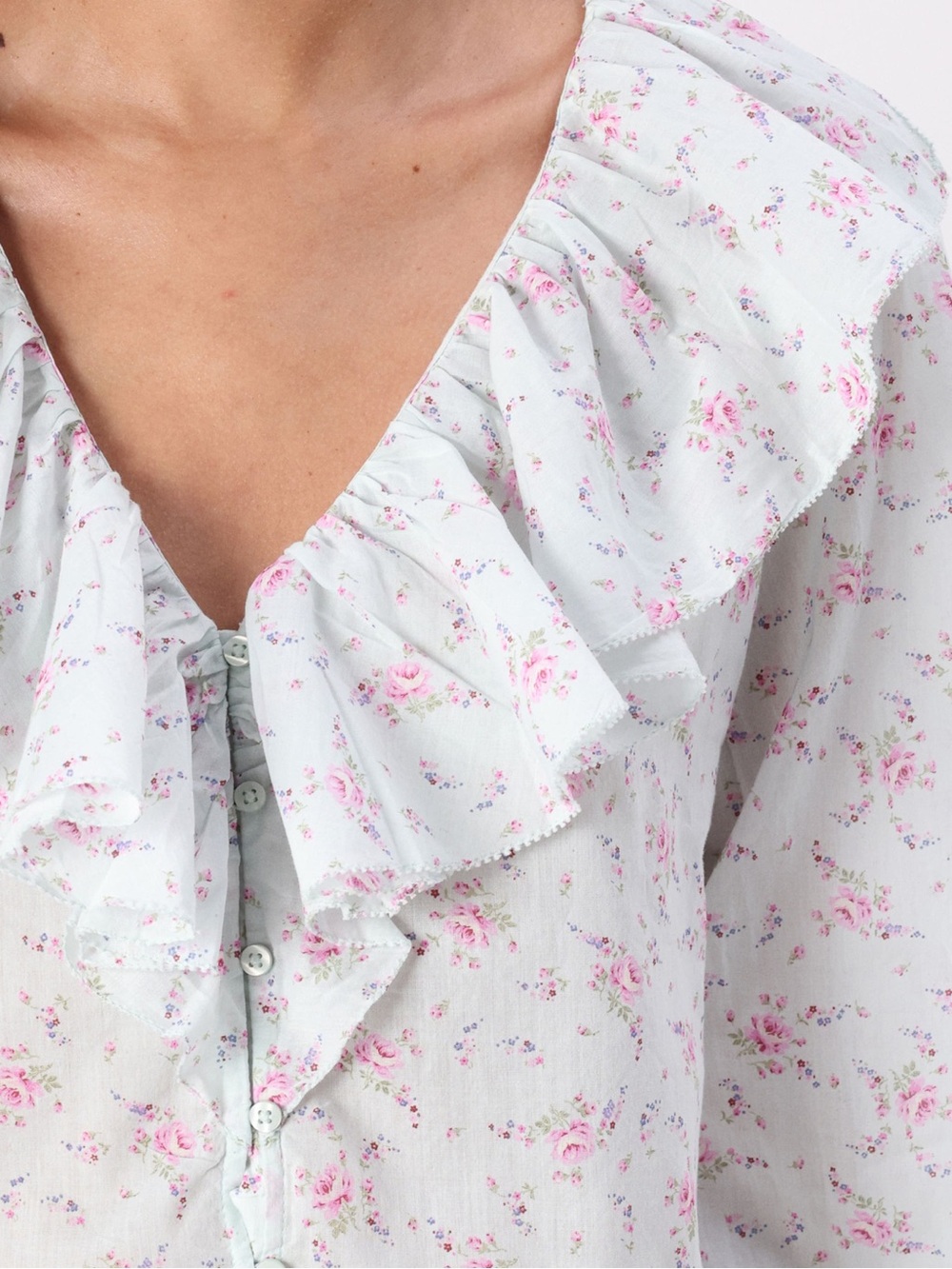 GAP Floral Ruffle V-Neck Blouse - Picture 2 of 10